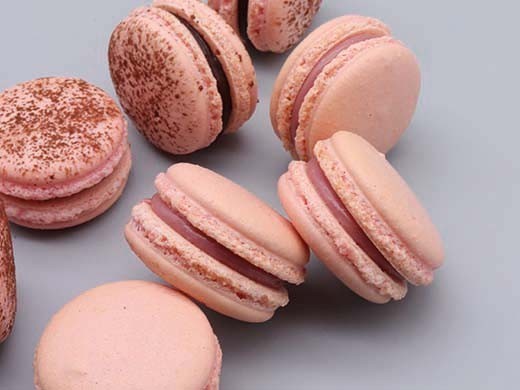 Macarons chocolat blanc, framboise