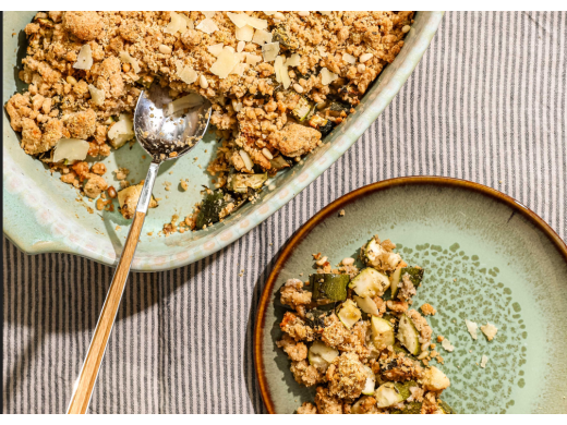 Crumble de courgettes au parmesan