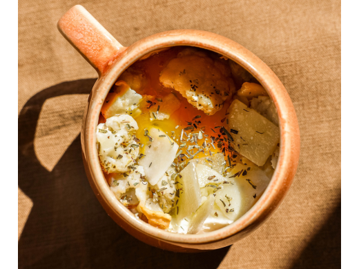 Œufs cocotte, chou-fleur et parmesan