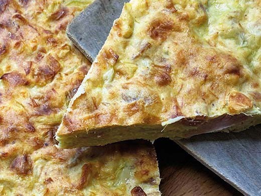 Tarte sans pâte poireau et parmesan