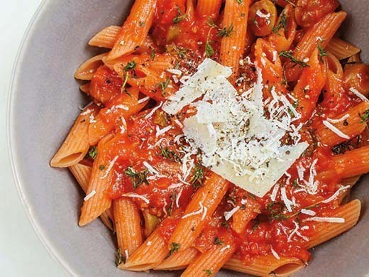 Penne à la crème de poivrons