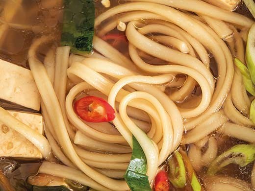 Bouillon coco, nouilles soba