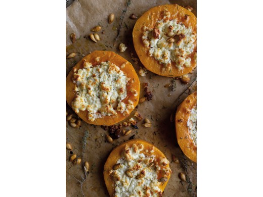 Butternut rôti, feta et noix