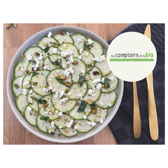 Carpaccio de courgettes citron, feta