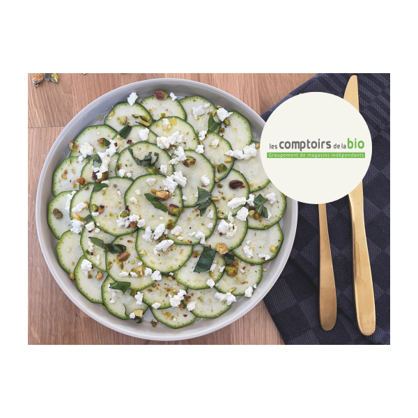 Carpaccio de courgettes citron, feta