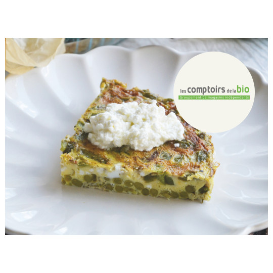 Frittata verte : poivron, petits pois