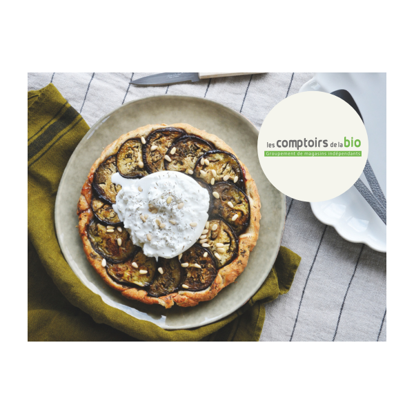 Tatin d'aubergine, burrata crémeuse