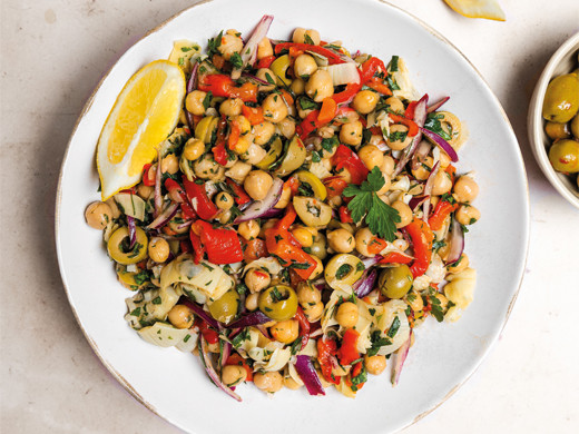 Salade de pois chiches et légumes marinés